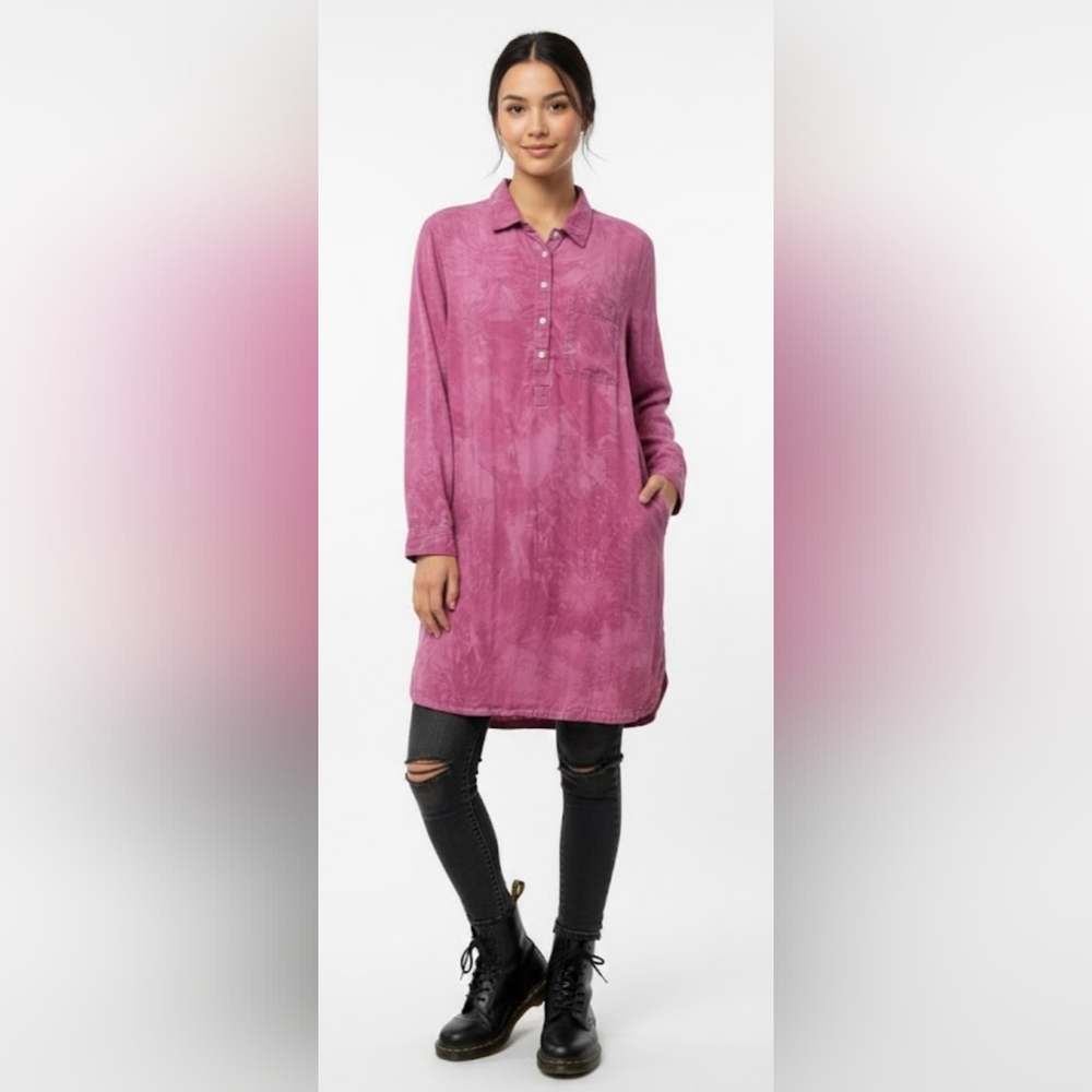 Old Navy Purple Tie Dye Shirt Dress Shift Grunge Tunic Blouse 2XL